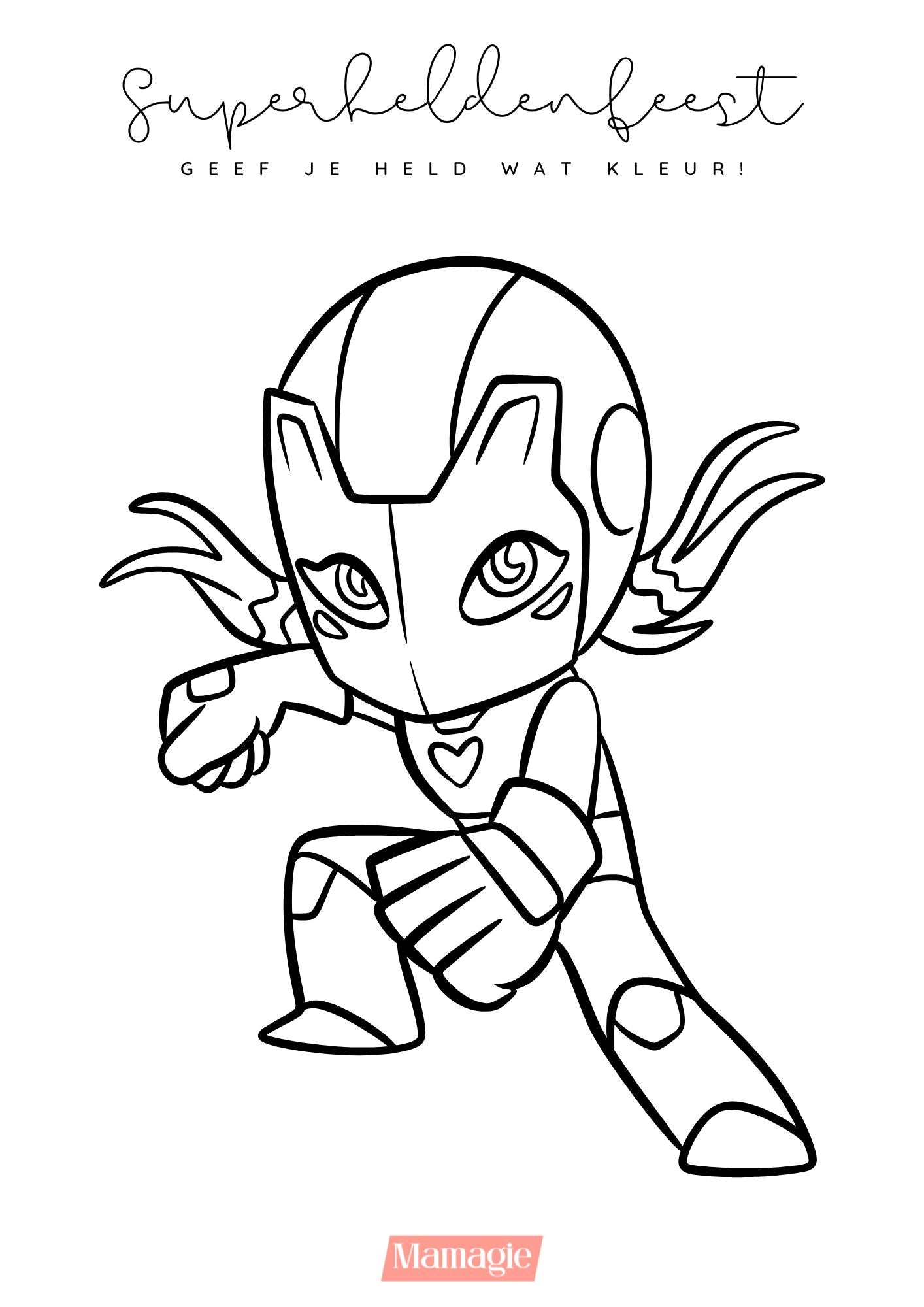 Speelse superheldenkleurplaten